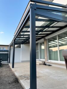Pergola Glasdach für Terrasse anthrazit