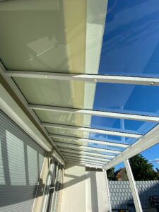 Pergola Glasdach für Terrasse weiss Amstetten, Wieselburg, Scheibbs, Waidhofen, Linz, Wels, Steyr, Enns, Vöcklabruck, Attersee, Salzburg, Steiermark