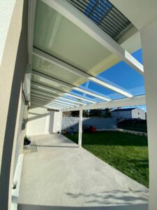 Pergola Glasdach für Terrasse weiss Amstetten, Wieselburg, Scheibbs, Waidhofen, Linz, Wels, Steyr, Enns, Vöcklabruck, Attersee, Salzburg, Steiermark