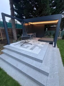 Heliomatik Pergola Lamellendach anthrazit mit LED integriert