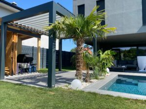 Heliomatik Pergola Lamellendach anthrazit mit LED integriert