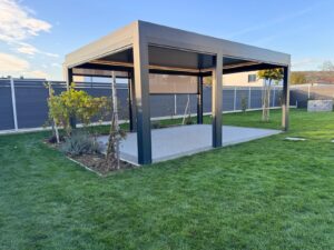 Heliomatik Pergola Lamellendach anthrazit mit LED integriert Amstetten, Wieselburg, Scheibbs, Waidhofen, Linz, Wels, Steyr, Enns, Vöcklabruck, Attersee, Salzburg, Steiermark