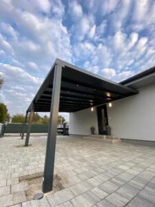 Carport Pergola Paneeldach für als Carport , für Terrasse oder Balkon anthrazit mit LED Amstetten, Waidhofen, Steyr, Linz, Wels, Melk, Scheibbs, Ried, Vöcklabruck, Wels