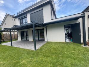 Carport Pergola Paneeldach für als Carport , für Terrasse oder Balkon anthrazit mit integrierten LED Amstetten, Waidhofen, Steyr, Linz, Wels, Melk, Scheibbs, Ried, Vöcklabruck, Wels