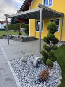 Pergola Faltdach mit integrierten LED anthrazit