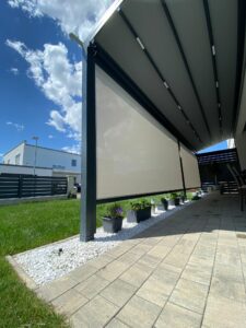 Pergola Vertikalmarkise für Terrasse oder Balkon beige Amstetten, Waidhofen, Steyr, Linz, Wels, Melk, Scheibbs, Ried, Vöcklabruck, Wels