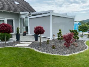 Pergola Vertikalmarkise für Terrasse oder Balkon grau Amstetten, Waidhofen, Steyr, Linz, Wels, Melk, Scheibbs, Ried, Vöcklabruck, Wels