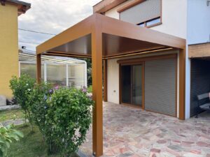 Heliomatik Pergola Lamellendach braun mit Beleuchtung Amstetten, Wieselburg, Scheibbs, Waidhofen, Linz, Wels, Steyr, Enns, Perg, Vöcklabruck, Attersee, Salzburg, Steiermark